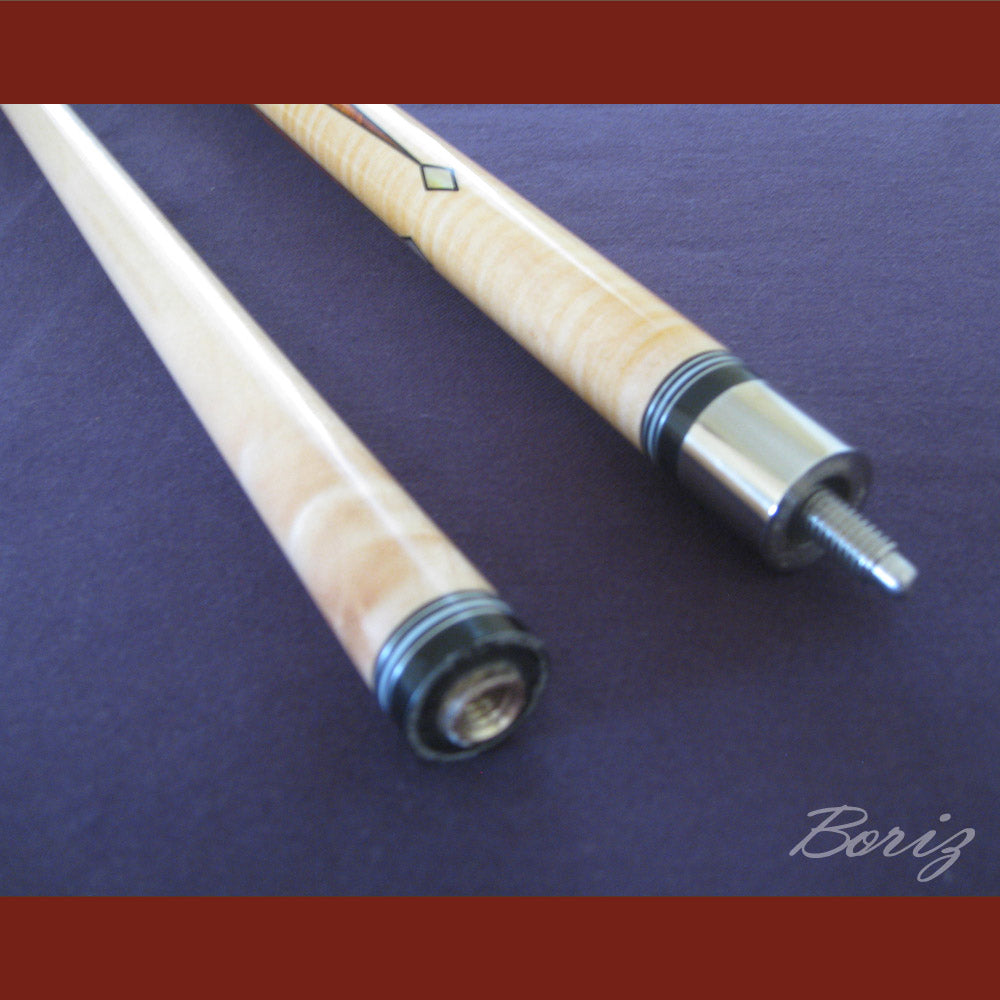 Boriz Billiards Brown Snake Skin Leather Grip Pool Cue Stick Original Inlay Artwork #BCC044