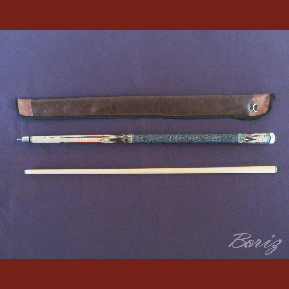 Boriz Billiards Black Linen Wrap Grip Pool Cue Stick Original Inlay Artwork #BCC046