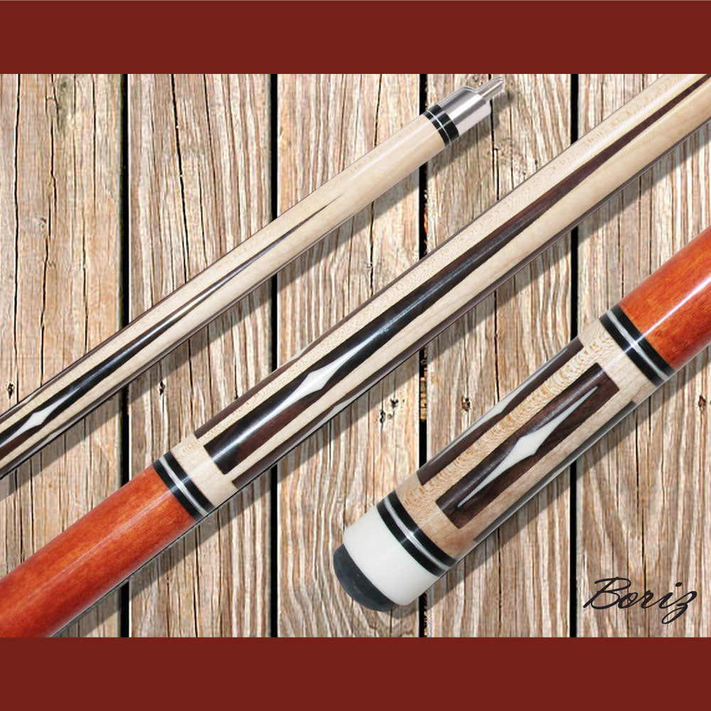 Boriz Billiards Bare Shaft Grip Pool Cue Stick Original Inlay Artwork #BCC114