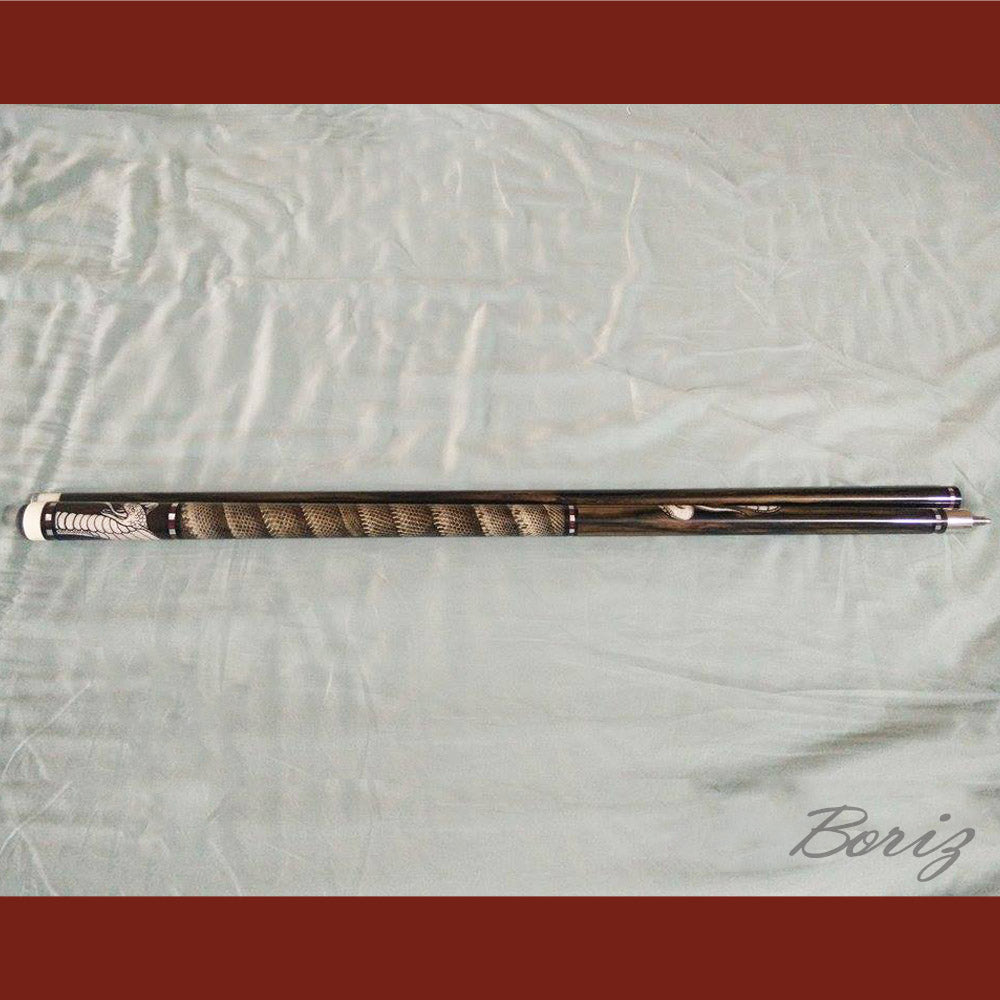 Boriz Billiards Cobra Laminated Snake Skin Grip Pool Cue Stick Original Inlay Artwork #BCC054