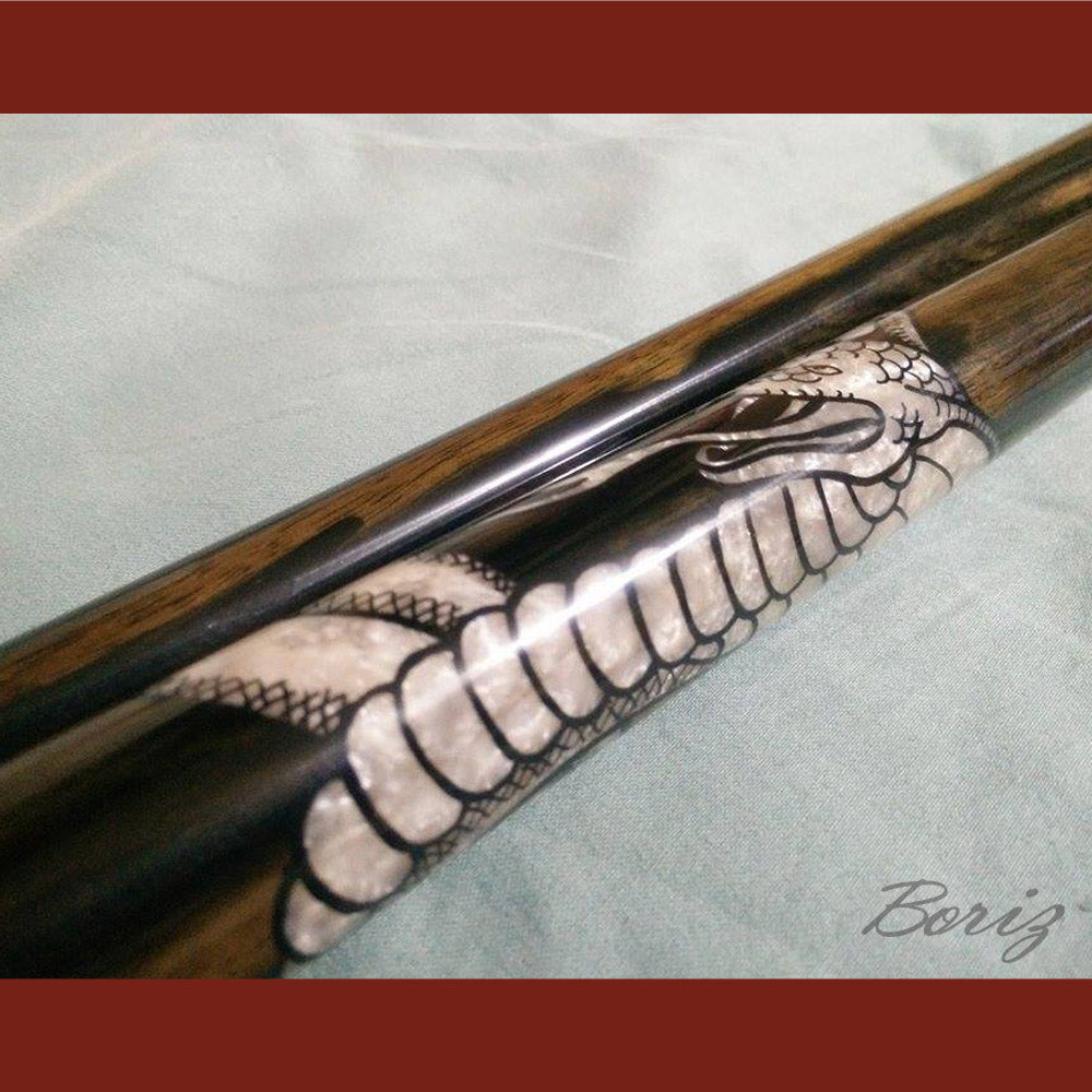 Boriz Billiards Cobra Laminated Snake Skin Grip Pool Cue Stick Original Inlay Artwork #BCC054
