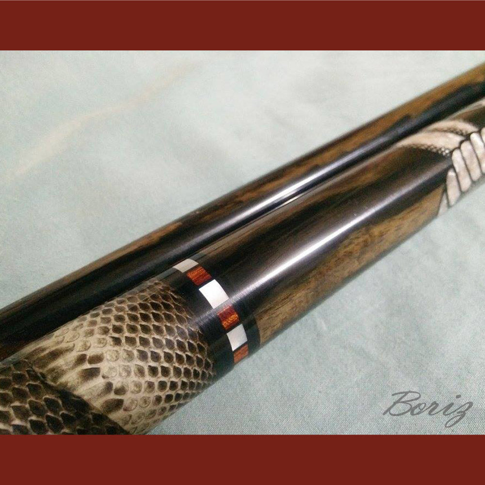 Boriz Billiards Cobra Laminated Snake Skin Grip Pool Cue Stick Original Inlay Artwork #BCC054