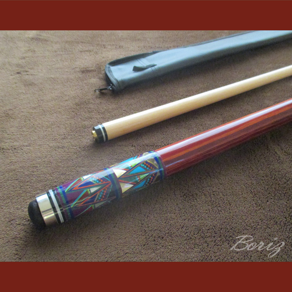 Boriz Billiards Bare Shaft Grip Pool Cue Stick Original Inlay Artwork #BCC049