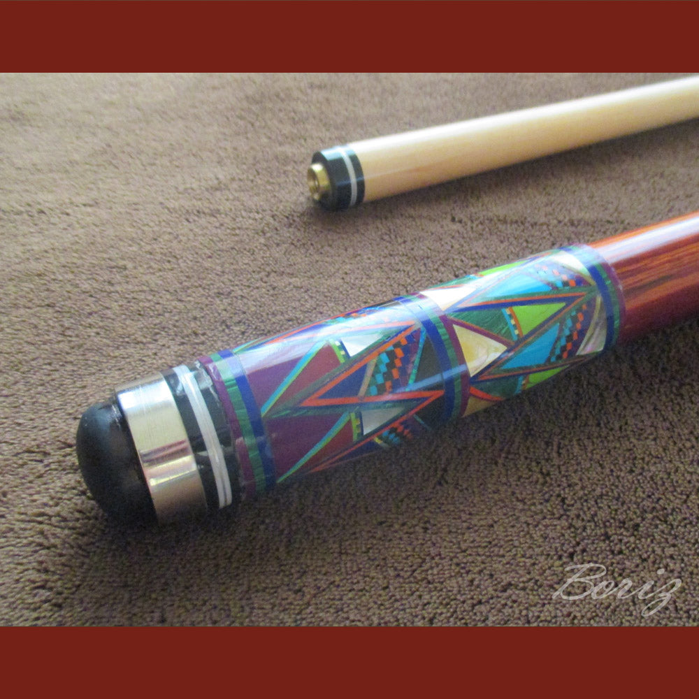 Boriz Billiards Bare Shaft Grip Pool Cue Stick Original Inlay Artwork #BCC049