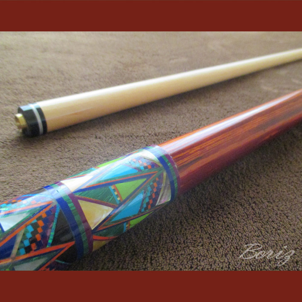 Boriz Billiards Bare Shaft Grip Pool Cue Stick Original Inlay Artwork #BCC049