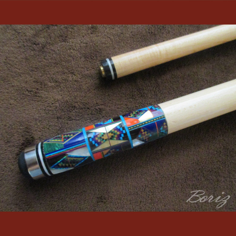 Boriz Billiards Bare Shaft Grip Pool Cue Stick Original Inlay Artwork #BCC051