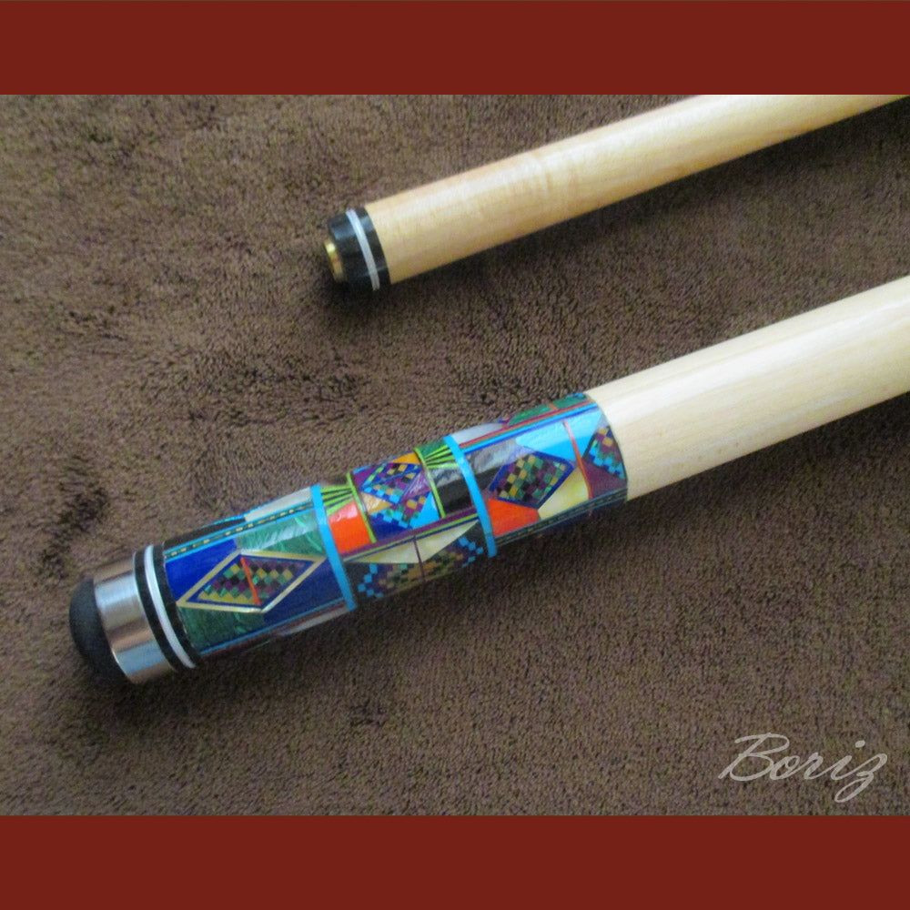 Boriz Billiards Bare Shaft Grip Pool Cue Stick Original Inlay Artwork #BCC051