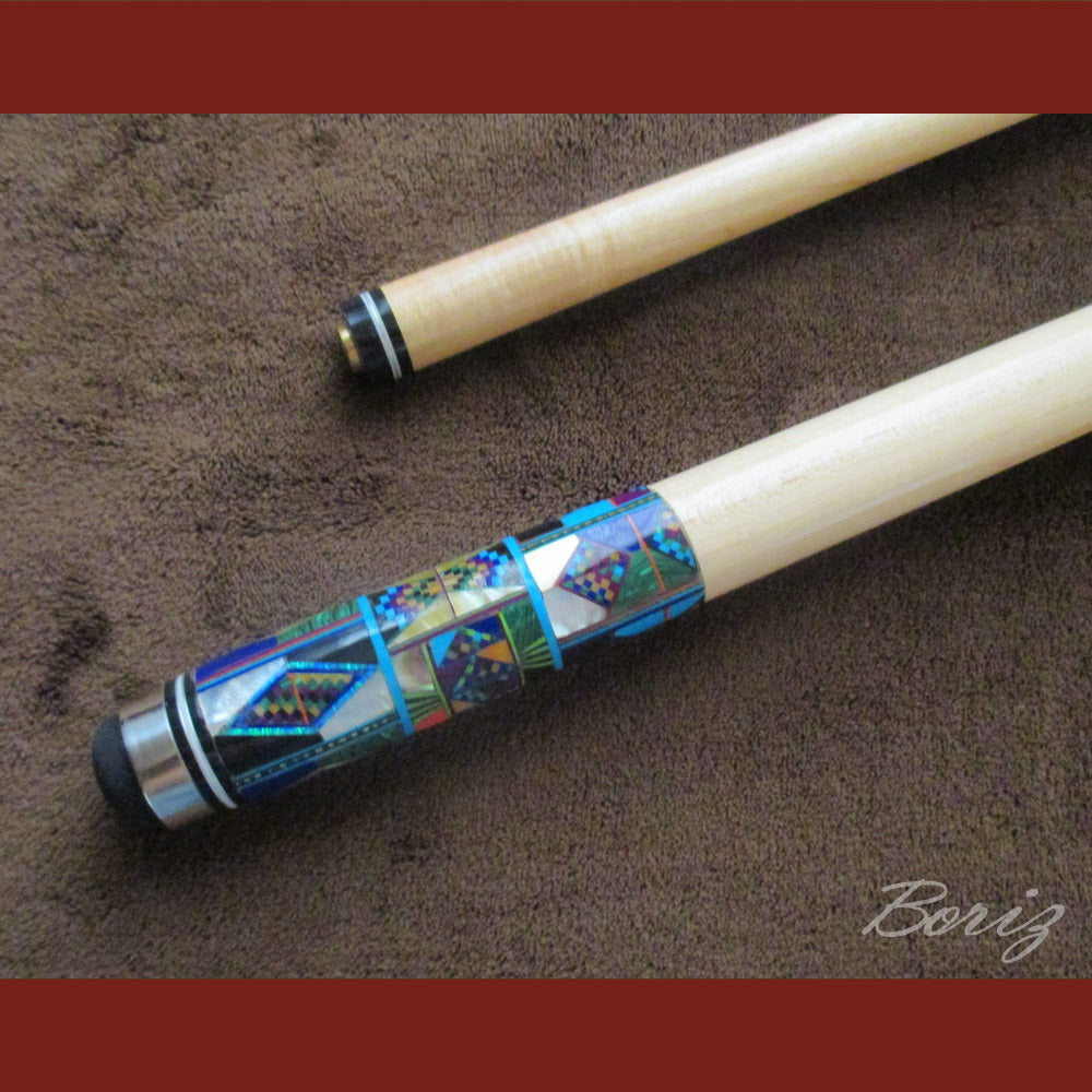 Boriz Billiards Bare Shaft Grip Pool Cue Stick Original Inlay Artwork #BCC051