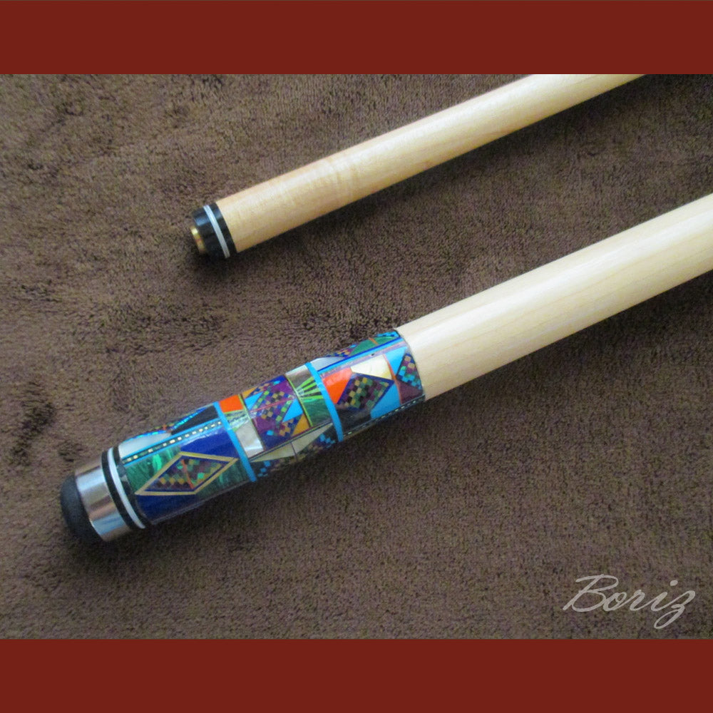 Boriz Billiards Bare Shaft Grip Pool Cue Stick Original Inlay Artwork #BCC051