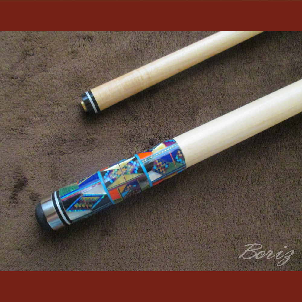 Boriz Billiards Bare Shaft Grip Pool Cue Stick Original Inlay Artwork #BCC051