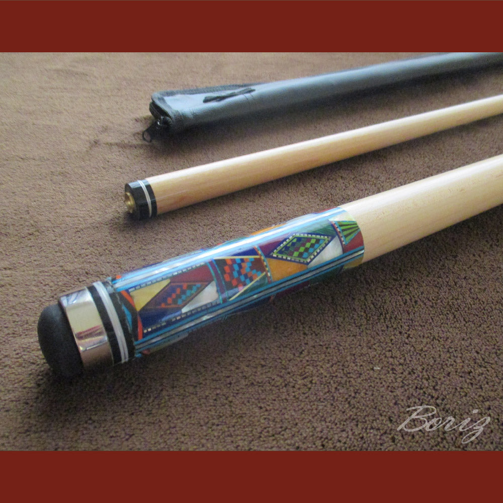 Boriz Billiards Bare Shaft Grip Pool Cue Stick Original Inlay Artwork #BCC052