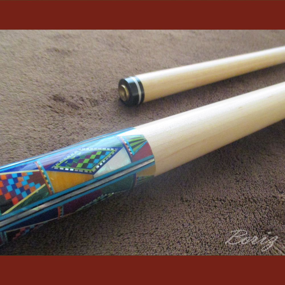 Boriz Billiards Bare Shaft Grip Pool Cue Stick Original Inlay Artwork #BCC052