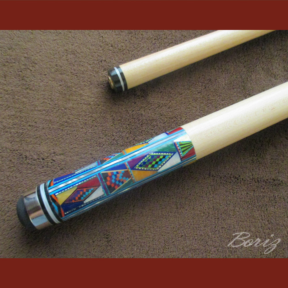 Boriz Billiards Bare Shaft Grip Pool Cue Stick Original Inlay Artwork #BCC052