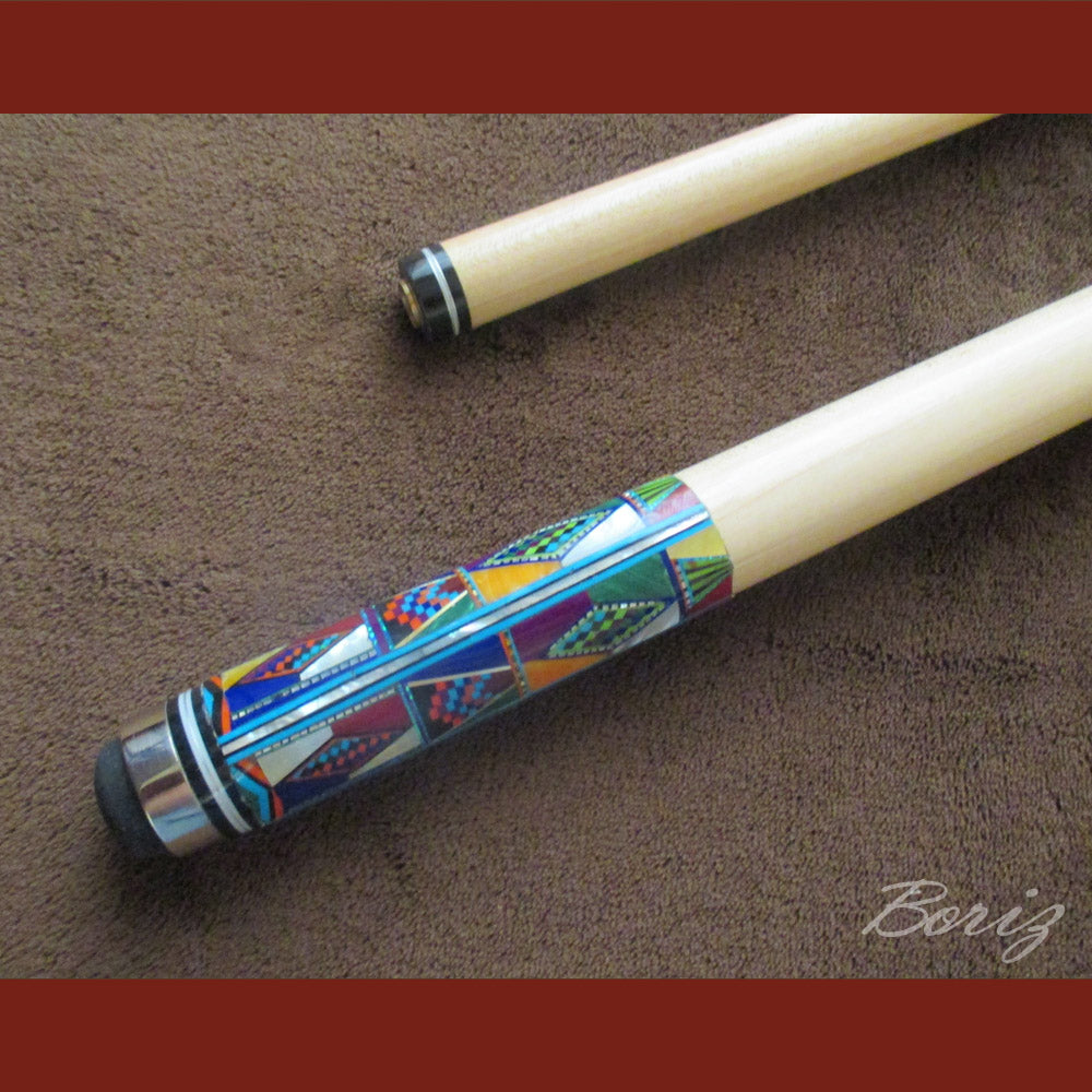 Boriz Billiards Bare Shaft Grip Pool Cue Stick Original Inlay Artwork #BCC052