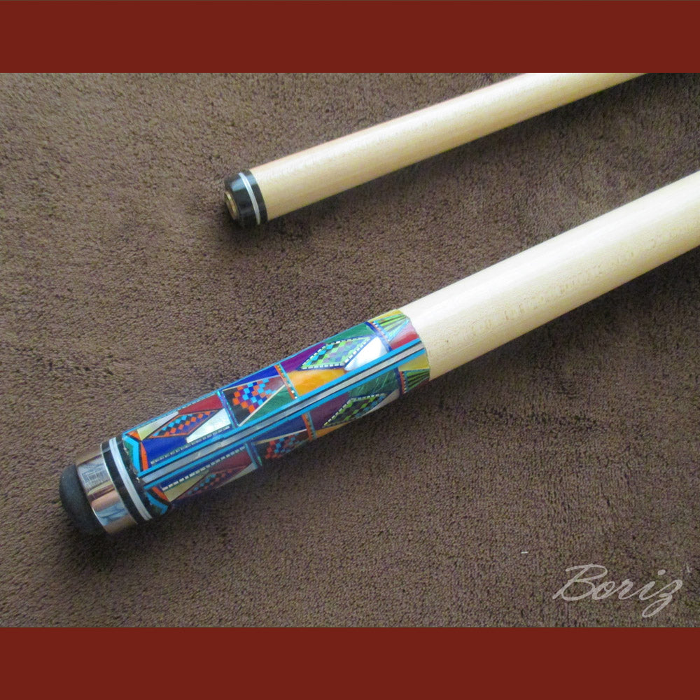 Boriz Billiards Bare Shaft Grip Pool Cue Stick Original Inlay Artwork #BCC052