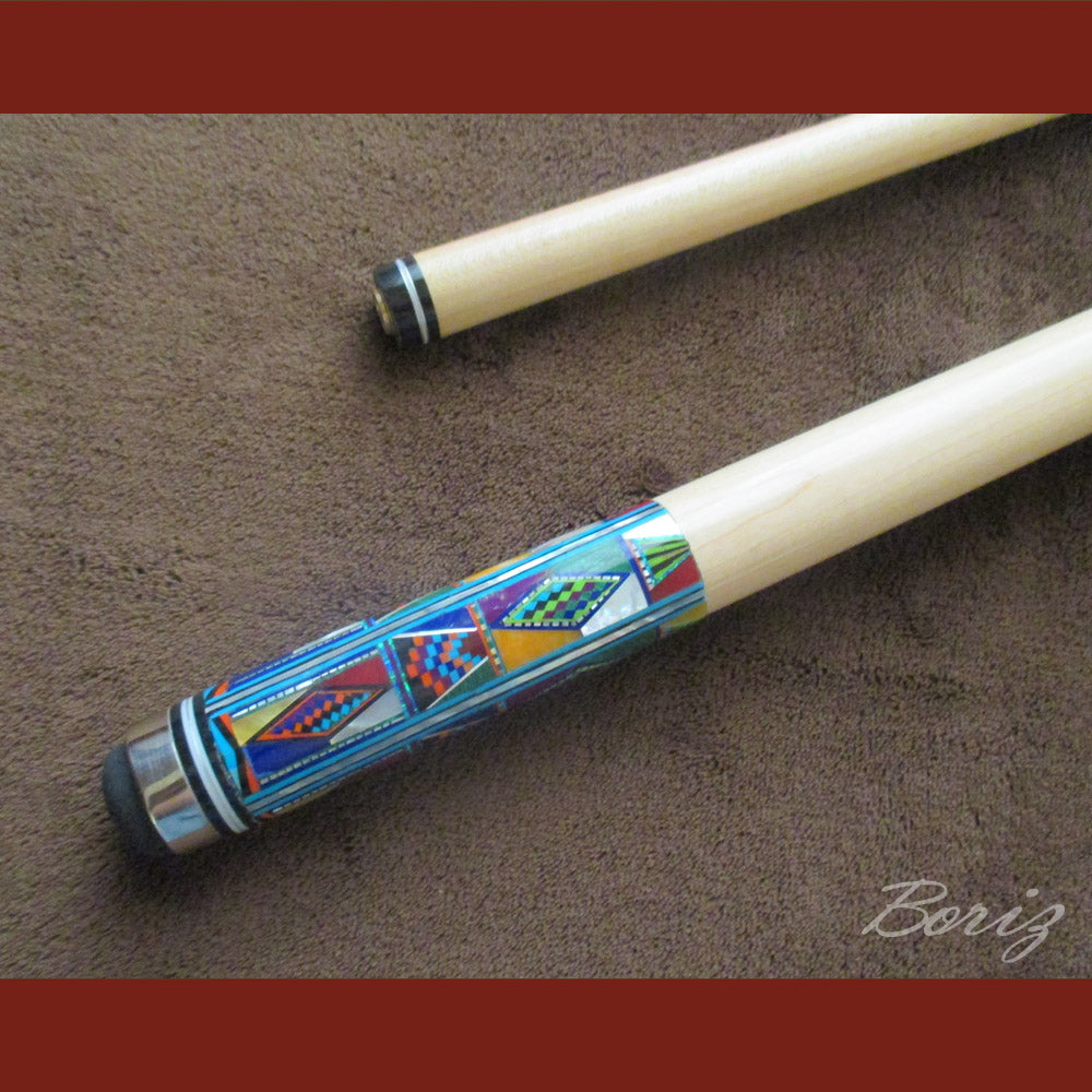 Boriz Billiards Bare Shaft Grip Pool Cue Stick Original Inlay Artwork #BCC052