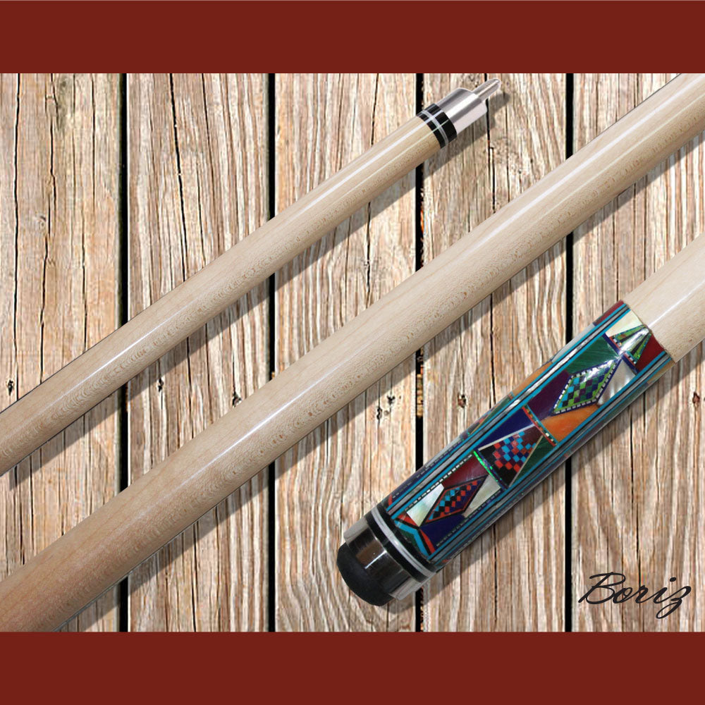Boriz Billiards Bare Shaft Grip Pool Cue Stick Original Inlay Artwork #BCC119