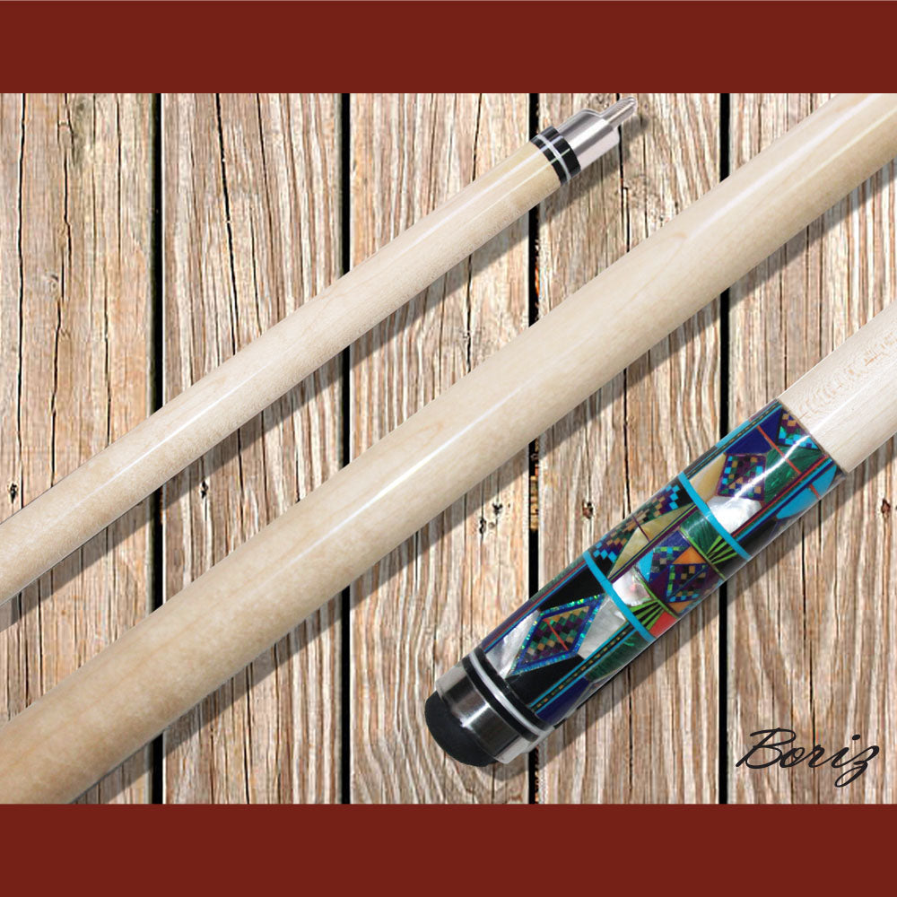 Boriz Billiards Bare Shaft Grip Pool Cue Stick Original Inlay Artwork #BCC120