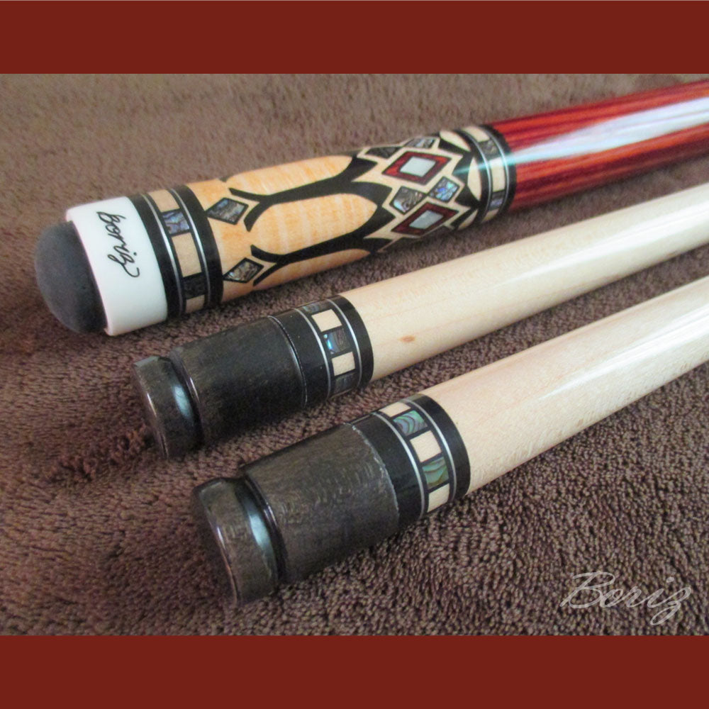 Boriz Billiards Bare Shaft Grip Pool Cue Stick Original Inlay Artwork Pro Series 1 #BCC056