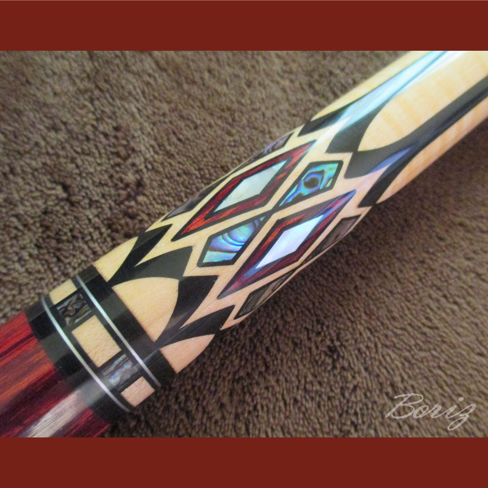 Boriz Billiards Bare Shaft Grip Pool Cue Stick Original Inlay Artwork Pro Series 1 #BCC056