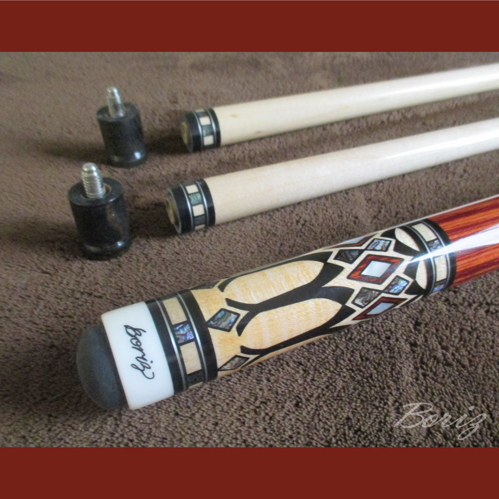Boriz Billiards Bare Shaft Grip Pool Cue Stick Original Inlay Artwork Pro Series 1 #BCC056