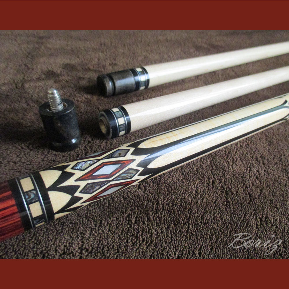 Boriz Billiards Bare Shaft Grip Pool Cue Stick Original Inlay Artwork Pro Series 1 #BCC056