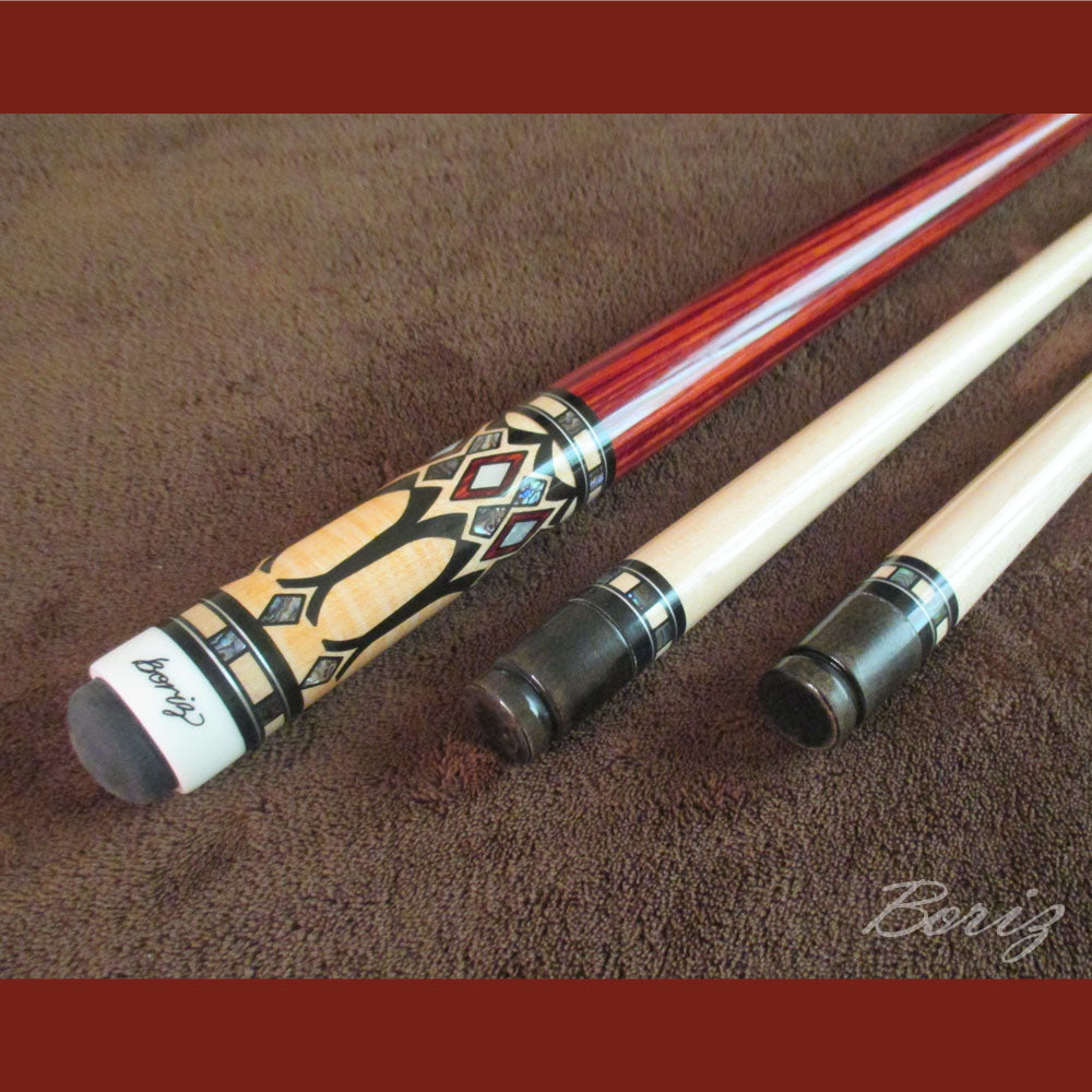 Boriz Billiards Bare Shaft Grip Pool Cue Stick Original Inlay Artwork Pro Series 1 #BCC056