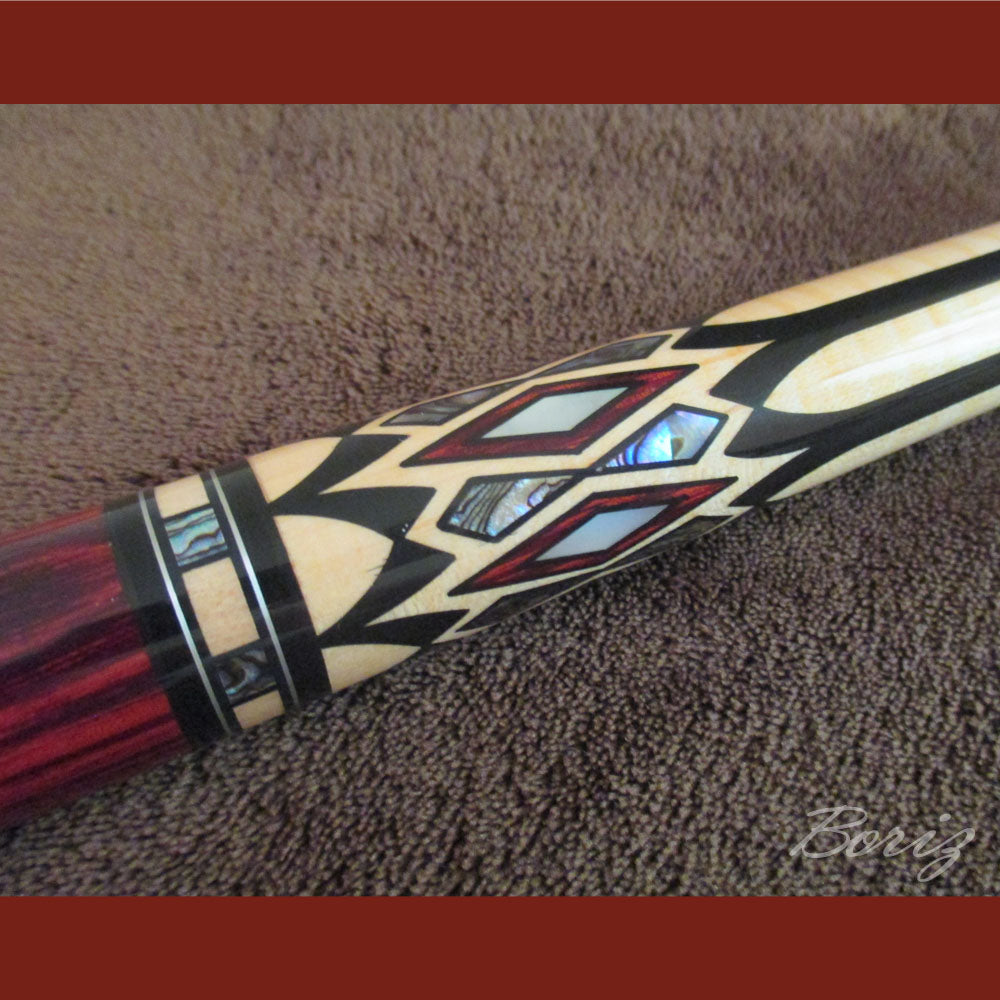 Boriz Billiards Bare Shaft Grip Pool Cue Stick Original Inlay Artwork Pro Series 1 #BCC056