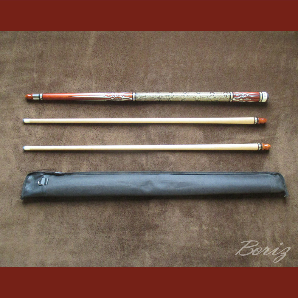 Boriz Billiards Laminated Snake Skin Grip Pool Cue Stick Original Inlay Artwork Pro Series 2 #BCC057