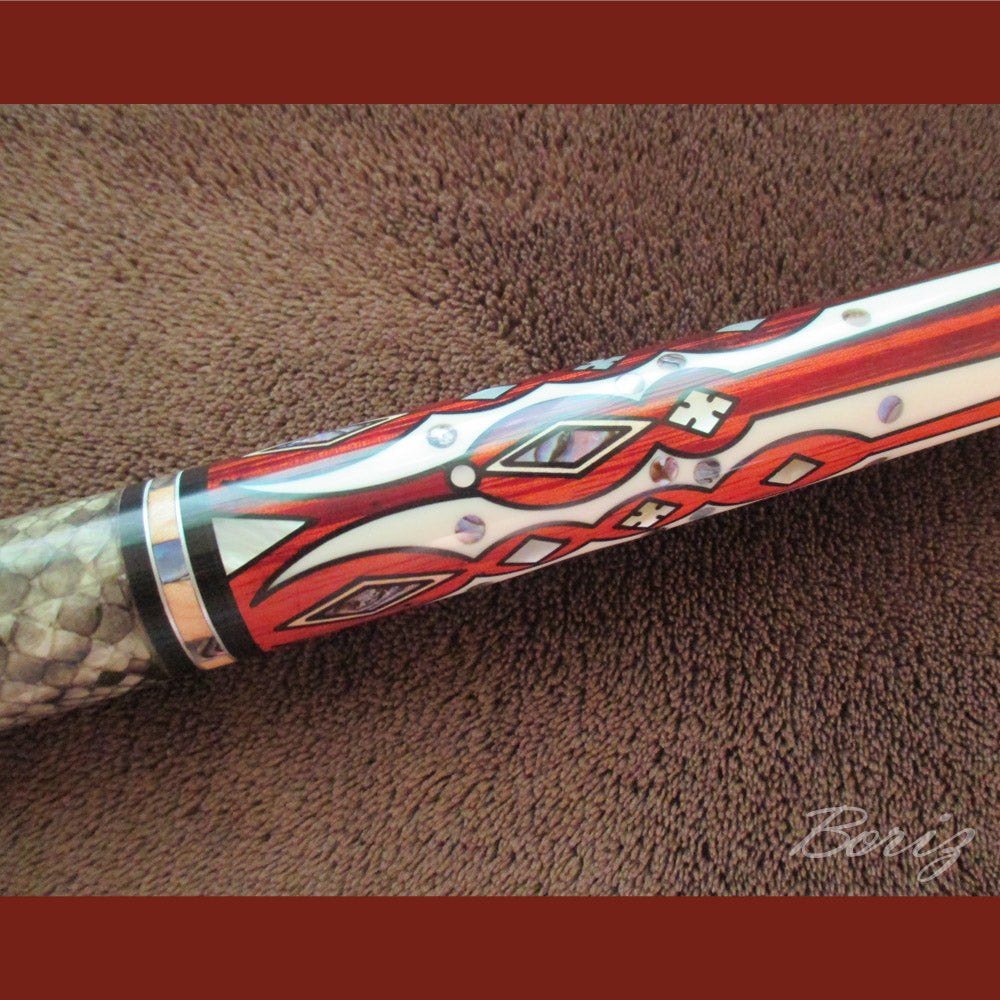 Boriz Billiards Laminated Snake Skin Grip Pool Cue Stick Original Inlay Artwork Pro Series 2 #BCC057
