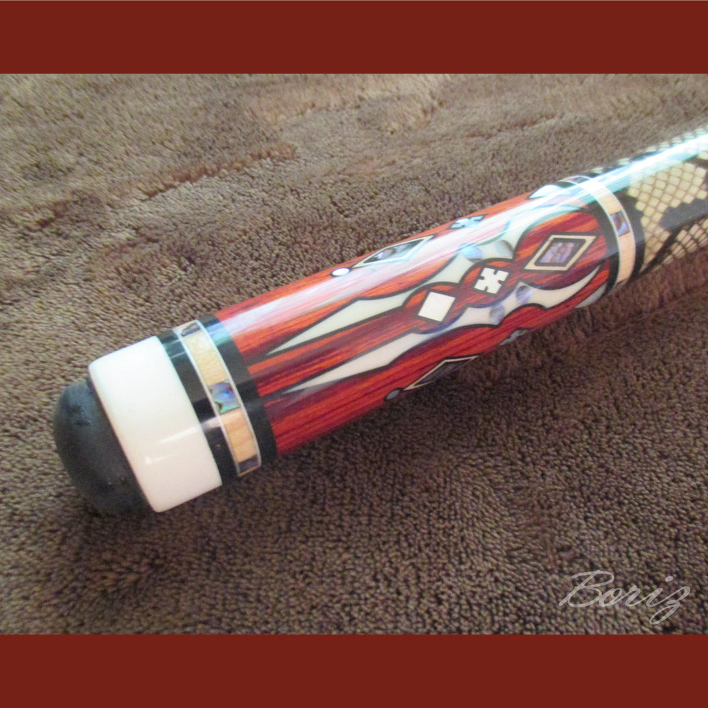Boriz Billiards Laminated Snake Skin Grip Pool Cue Stick Original Inlay Artwork Pro Series 2 #BCC057