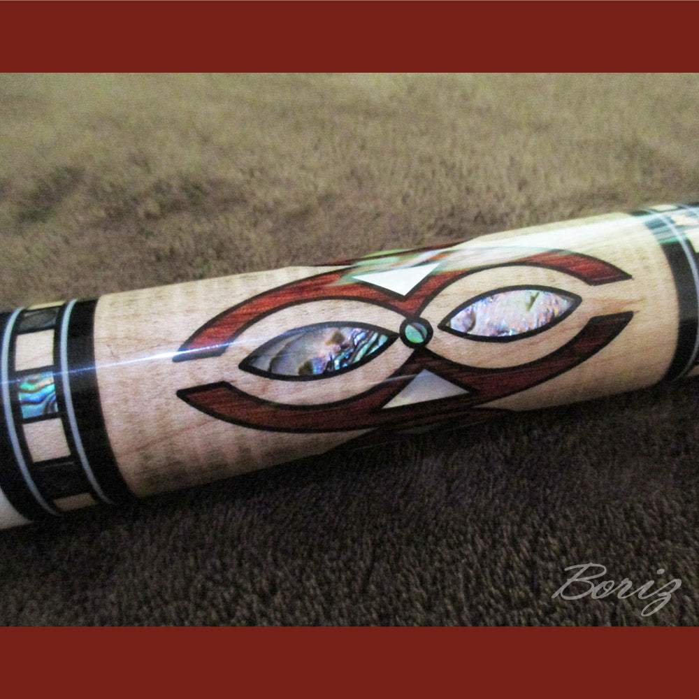 Boriz Billiards Smooth Black Leather Grip Pool Cue Stick Original Inlay Artwork Pro Series 3 #BCC058