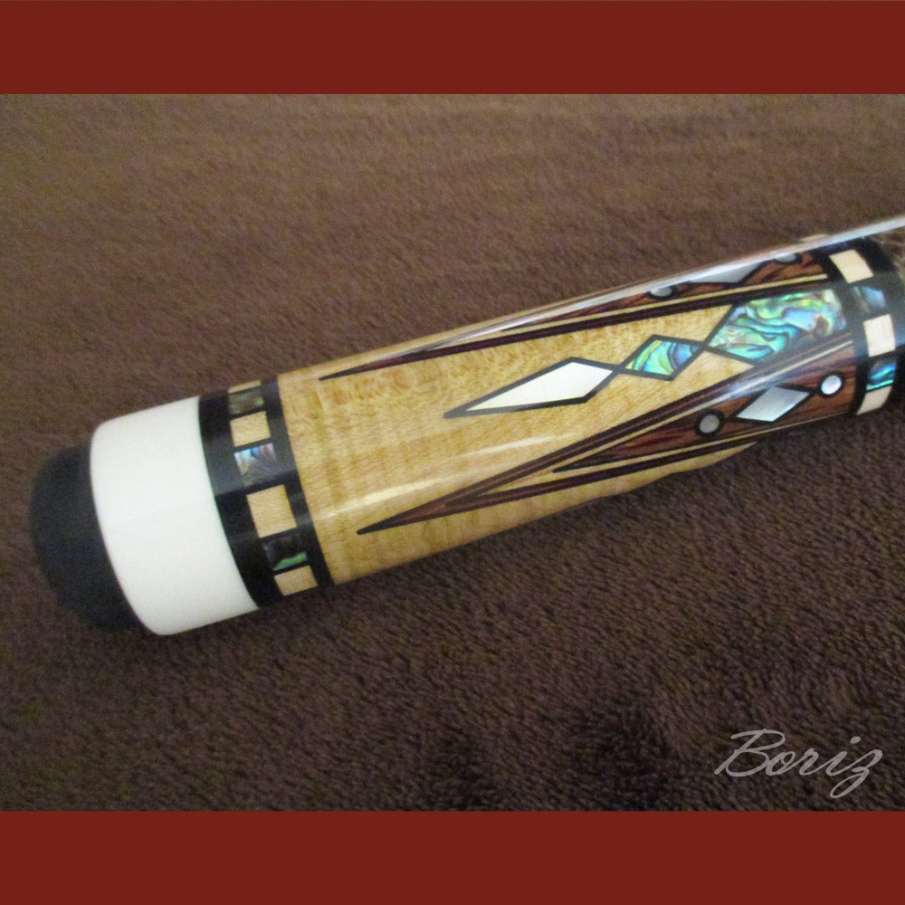 Boriz Billiards Laminated Snake Skin Grip Pool Cue Stick Original Inlay Artwork Pro Series 5 #BCC060