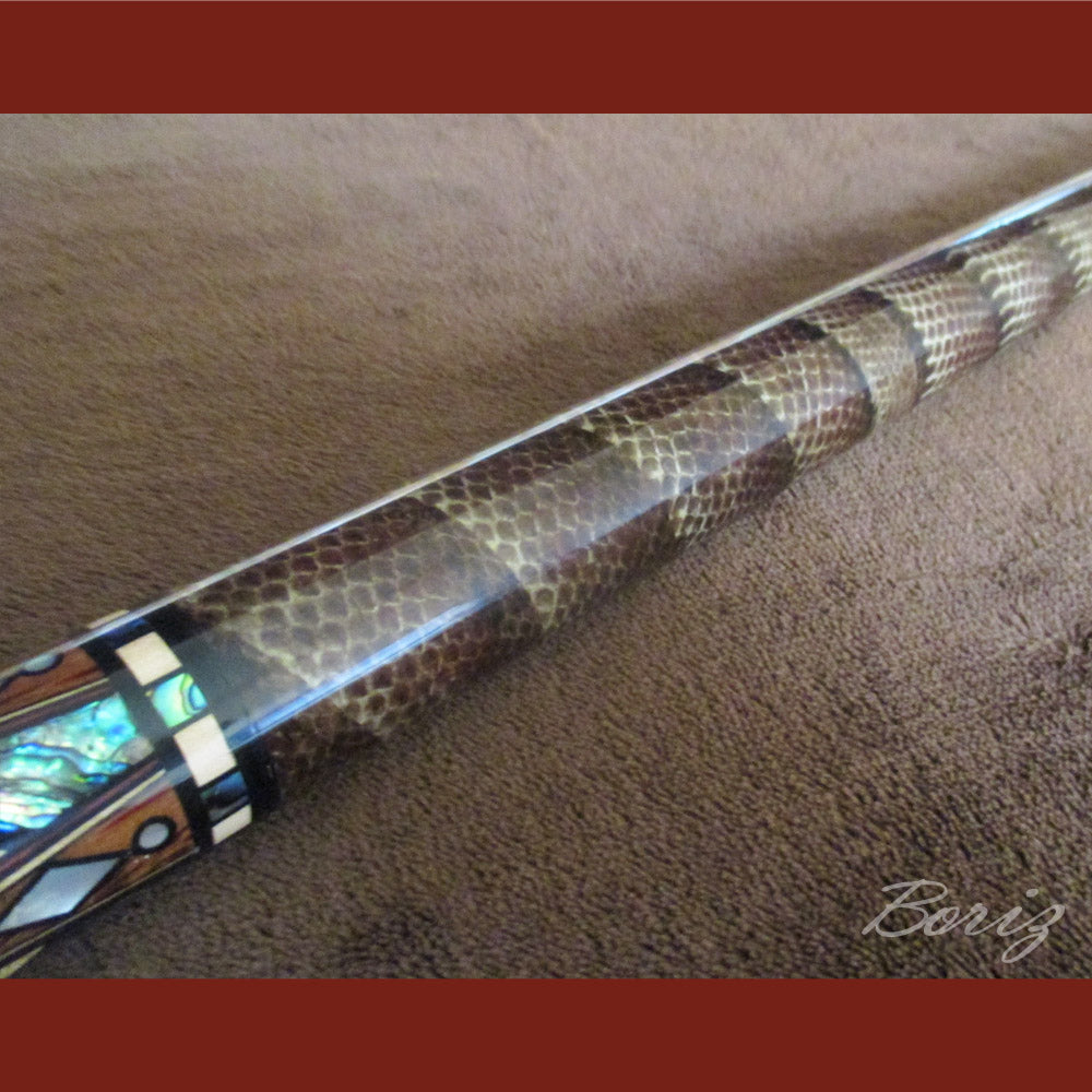 Boriz Billiards Laminated Snake Skin Grip Pool Cue Stick Original Inlay Artwork Pro Series 5 #BCC060