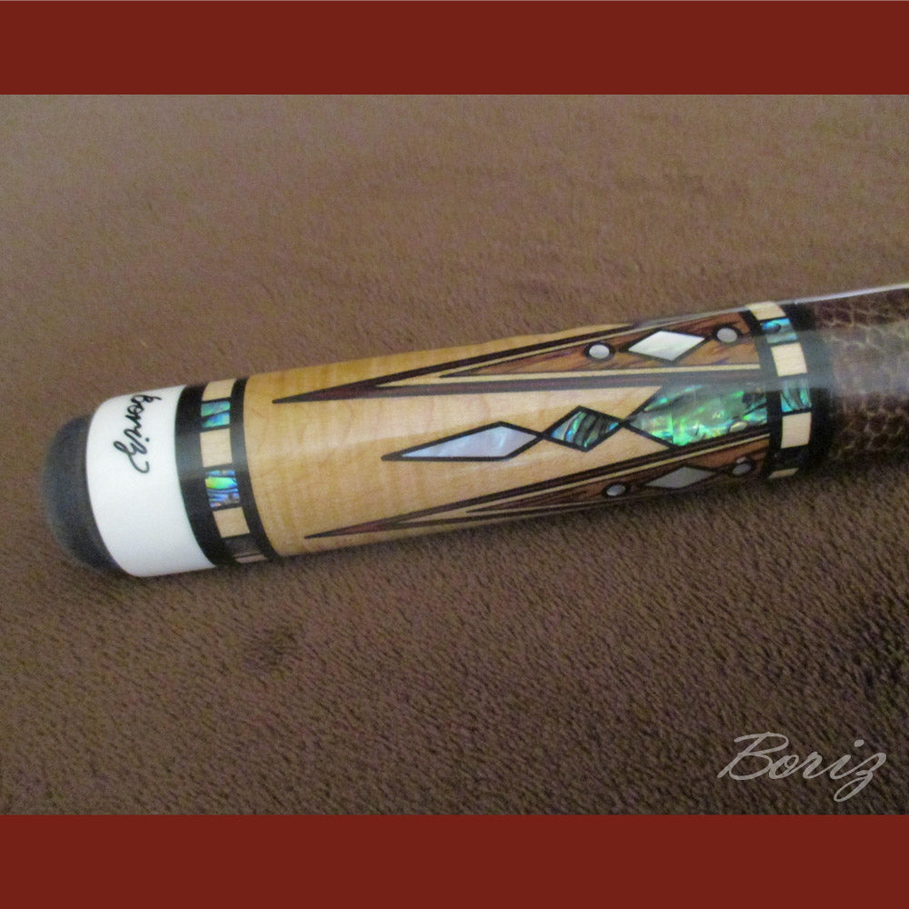 Boriz Billiards Laminated Snake Skin Grip Pool Cue Stick Original Inlay Artwork Pro Series 5 #BCC060
