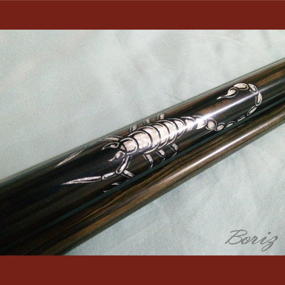 Boriz Billiards Scorpion Laminated Snake Skin Grip Pool Cue Stick Original Inlay Artwork #BCC053